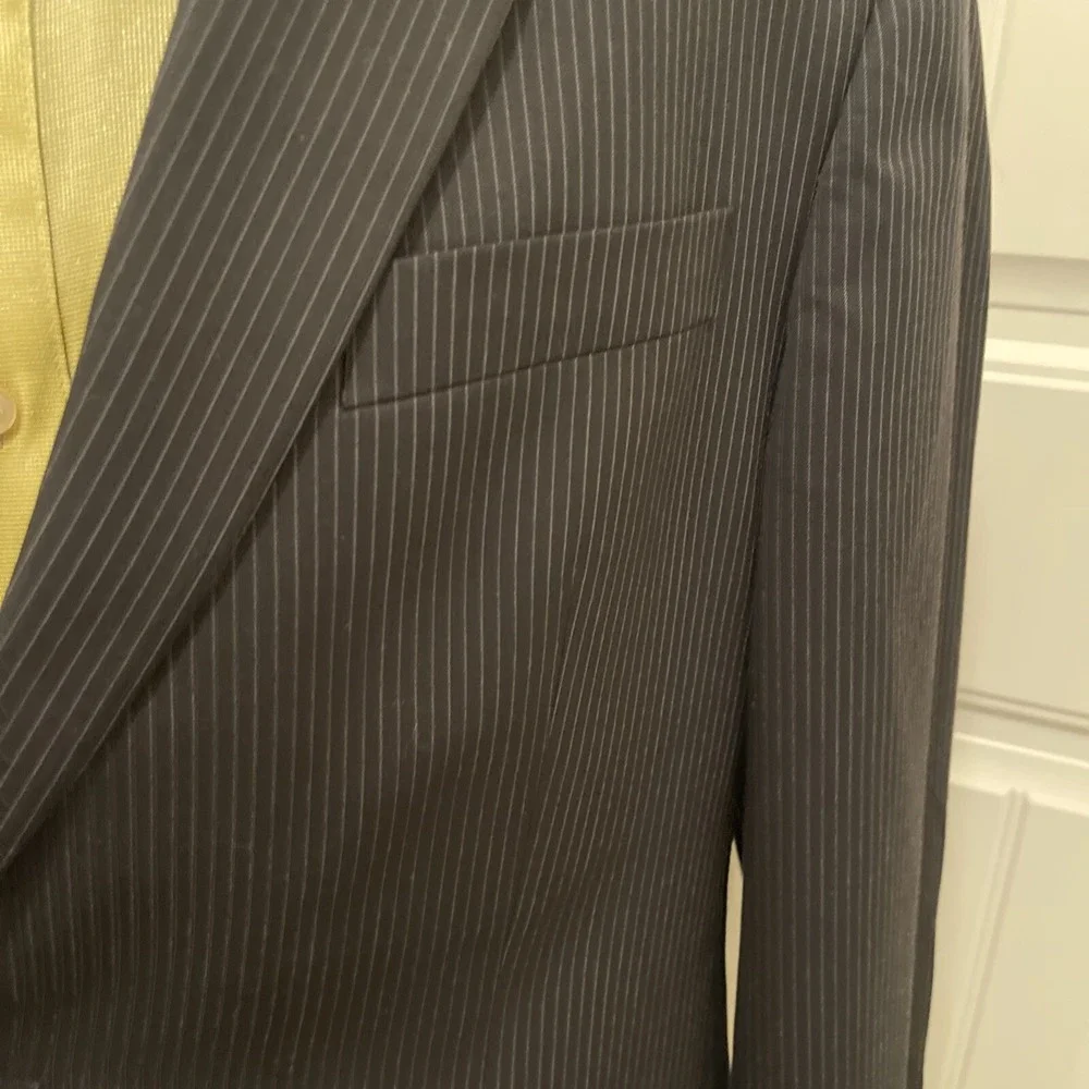 Brooks Brothers Pinstripe, Sport‎ Coat Wool Egypt 42R Black / Gray Men's Blazer